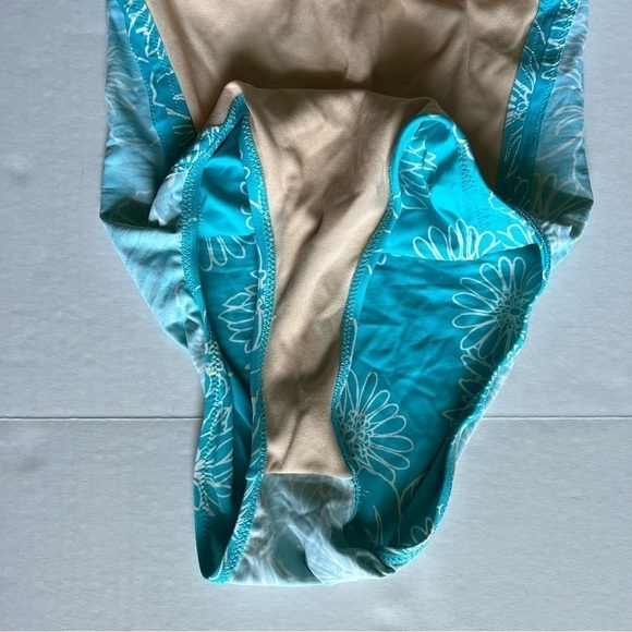 Y2k 90’s Victoria’s Secret floral one piece swimsuit turquoise & white size 10 - Picture 11 of 14